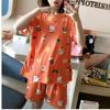 Women's Cute Santa Claus Cartoon Short Sleeve Pajama Set