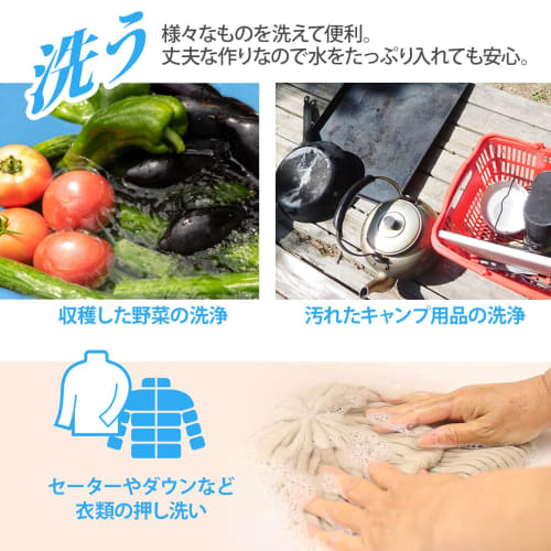 Risu Round Tub, Blue, 36L, GK, 54-Type, Made In Japan