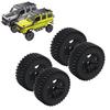 4PCS RC Metal Wheel Hub with Rubber Tire Set Fit for MN86K 1 12 RC Car Upgrade PartsBlack