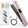 Беспроводной утюжок для волос KEYNICE, выпрямляющий мини-щипцы для завивки в 2 направления, длительное использование, зарядка через USB, макс. 3 уровня регулировки температуры, портативный, небольшой беспроводной чехол