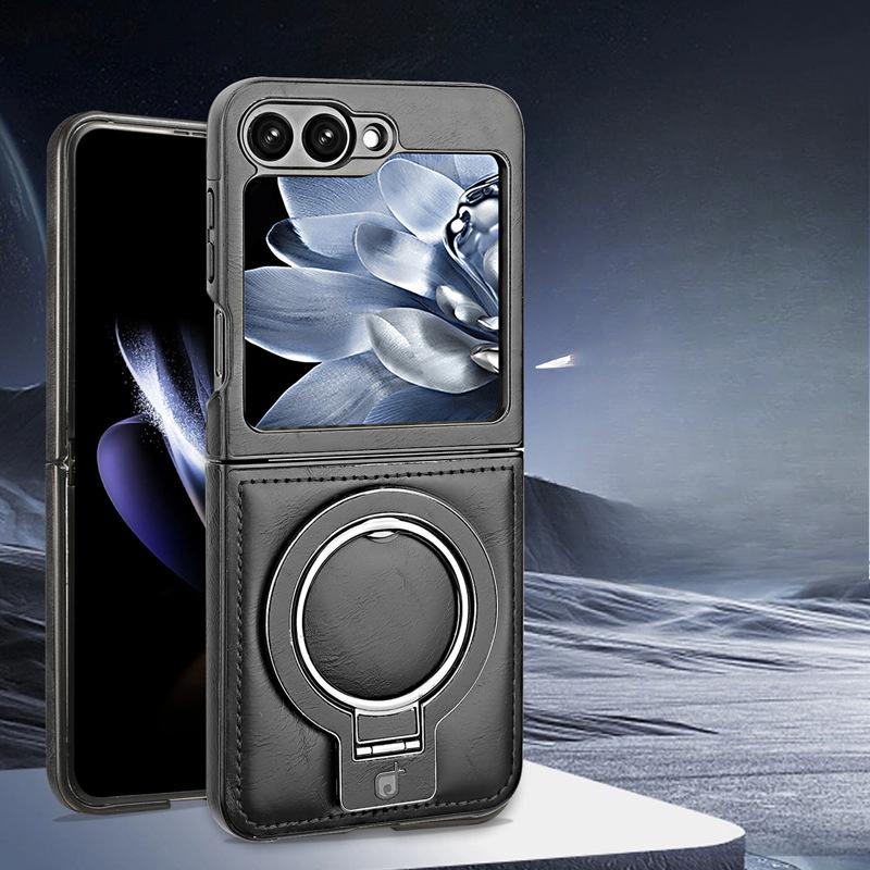 Складной магнитный держатель на присоске Подходит для чехла для мобильного телефона Samsung ZFlip5 Бизнес Zflip6 Ударопрочный Полностью закрывающий 3/4 поколение 5 Кожаный чехол