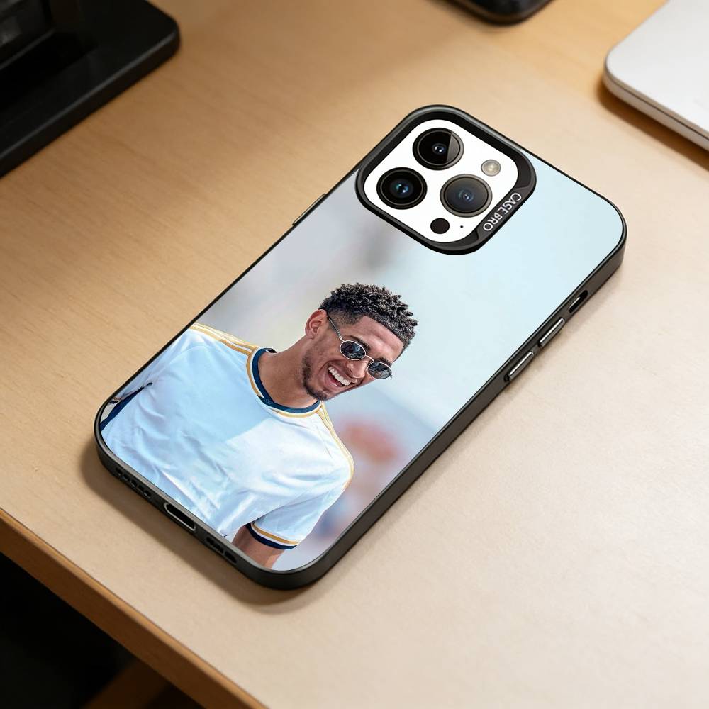 Чехол для телефона J-Jude J-Bellingham для iPhone 17,16,15,14,13,12,11 Plus,Pro Max,XS,Цветной Серебряный Покрытие Внутренняя Крышка