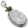 Двухцветный кулон из натурального радужного лунного камня из стерлингового серебра 925 пробы 2,25 дюйма C0c09