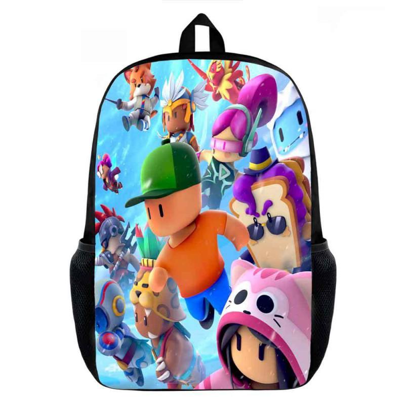 Stumble Guys Cartoon Kids Backpack Elementary School Students - Lightweight Ergonomic Shoulder Bag With Printed Design