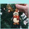 Рождественский пингвин акриловое украшение для автомобильного зеркала с мультяшным стилем для декора салона автомобиля