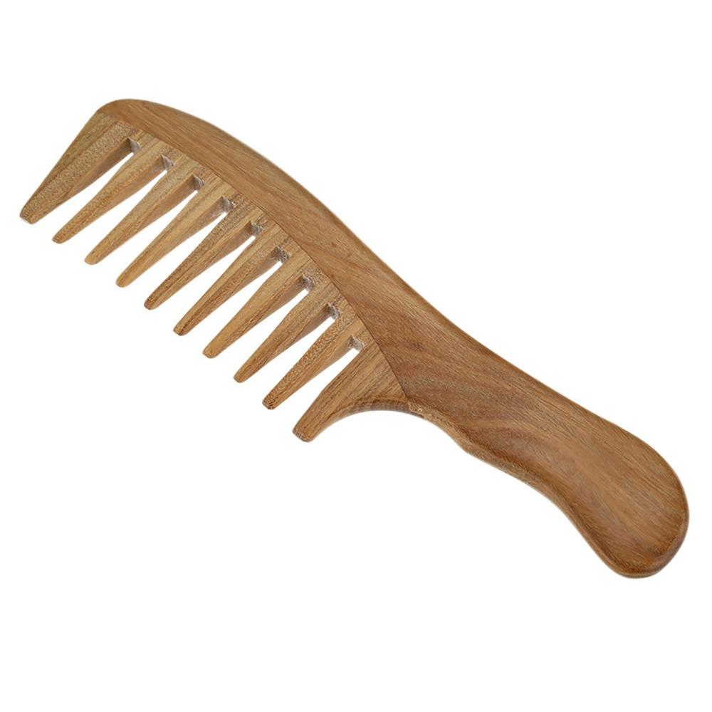 Handmade Wooden Hair Comb Scalp Massage Detox Comb Portable Wide Tooth Comb For Women