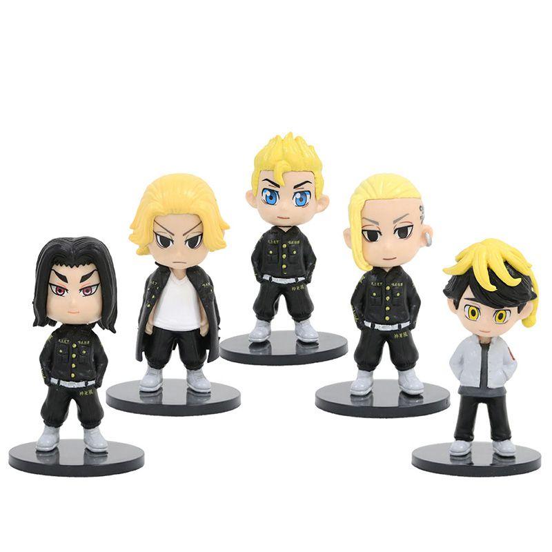 Коллекционный набор из 5 фигурок Tokyo Revengers, включая Мандзиро Майки Дракена и Такэмичи в стильном дизайне