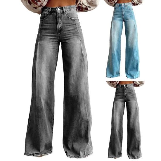 Women's Baggy Jeans High Waist Wide Leg Denim Pants Casual Loose Straight Leg Trousers for Street Work