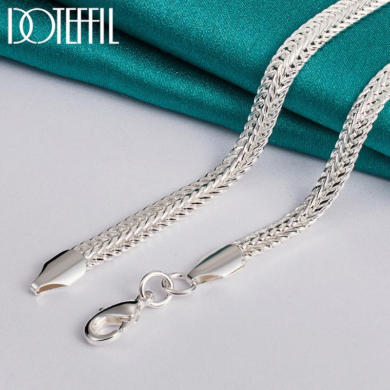 Ожерелье-цепочка в виде змеи 6 мм из стерлингового серебра 925 пробы Подарочные модные украшения