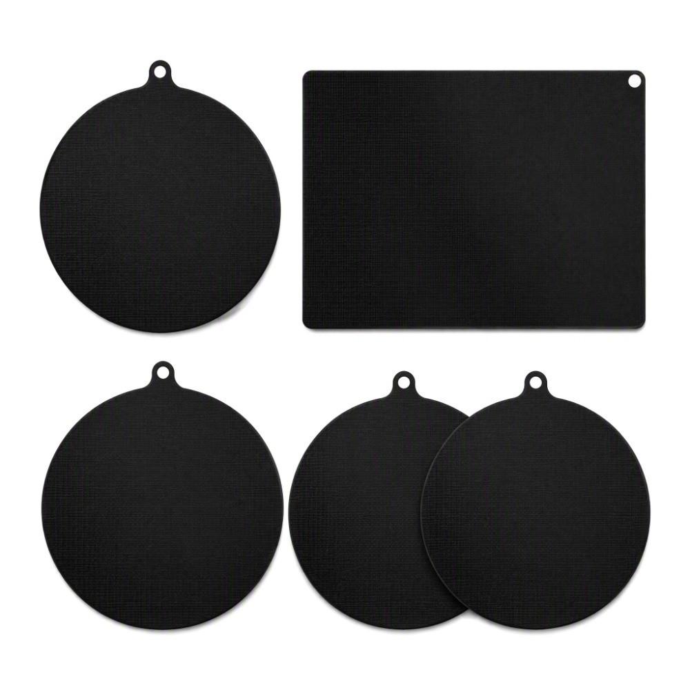 5PCS Round Heat Insulated Pad Black Scratch Proof Pad Cook Top Non Slip Pad Stove Top Protection