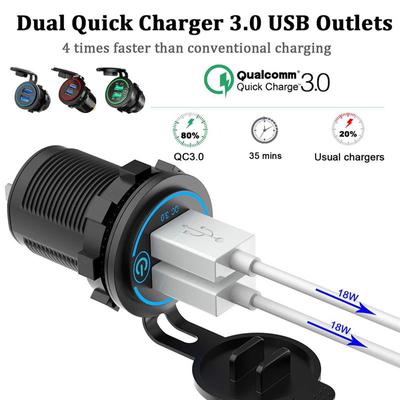 USB-розетка двойная 12 В-24 В USB автомобильное зарядное устройство водонепроницаемый прикуриватель гнездо адаптер питания 5 В 3.1 А для автомобиля морской лодки