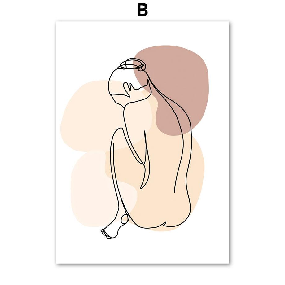 Настенная живопись на холсте, современный минималистичный дизайн, нарисованная линия, любовник, тело, лицо, плакаты на скандинавскую тему и принты, настенные панно для гостиной