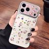 Чехол Hello Kitty Цветочный с полным покрытием для телефона Apple 17 Pro Max с серебристой рамкой и корпусом Corning