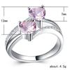 Кольцо Chenrui Zircon Double Heart Ring - европейская и американская женская бижутерия