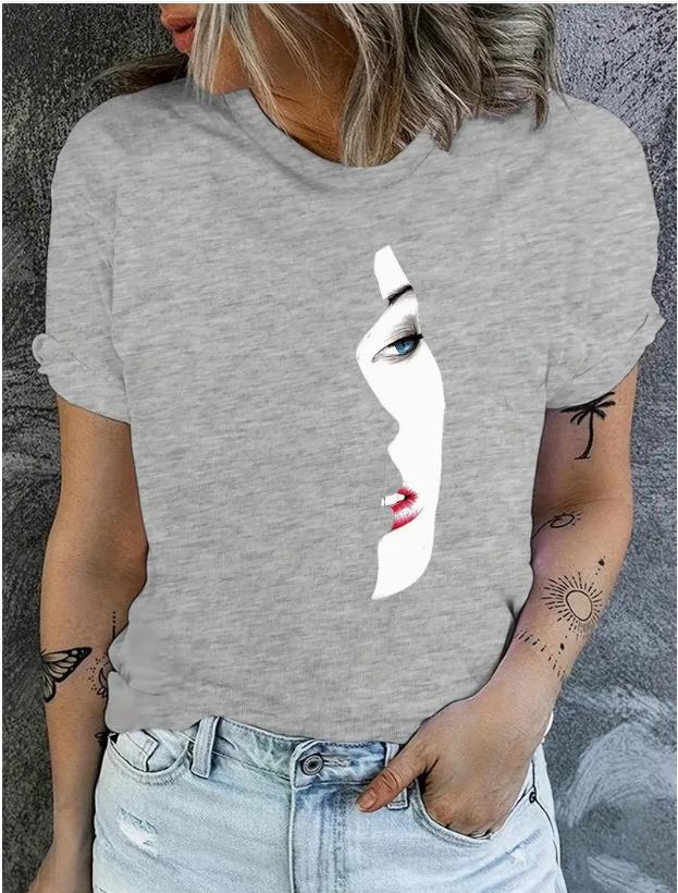 Модная женская персонализированная футболка с принтом светлых теней, забавная повседневная футболка с круглым вырезом и короткими рукавами, летняя женская футболка