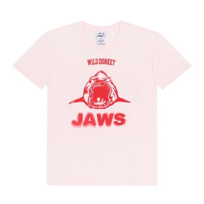 Унисекс футболка Дикий Осел Окрашенная в светло-розовый цвет T Jaws