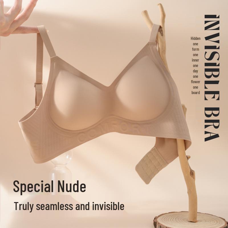 Changjie Recommended: Shu Chang Women's Invisible Seamless Bra - Light, Breathable, and Nude Tone.
