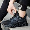 Fashion Rotating Button Safety Shoes Men Breathable Steel Toe Work Shoes Lightweight Black Work Safety Sneakers Labor Protection Shoes
