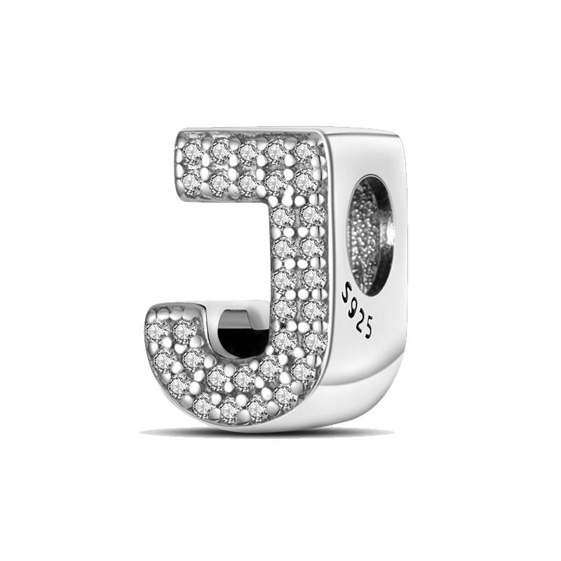 Fit Bracelets Charms 925 Silver 26 Alphabet Letters Charms Beads for Women Fine DIY Birthday Jewelry Gifts Making