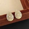 New Full Rhinestone Waterdrop Shaped Stud Earring for Women Temperament Ear Jewelry Simple Christmas Valentine's Day Gift
