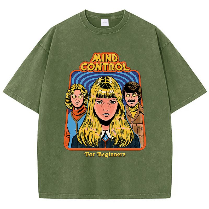 Mind Control Cartoon Printing Women Wash Clothes Tshirts Street Breathy Tee Tops Cool Summer T Shirts Female