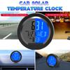 Car Clock Solar Charge Or Battery Smart Digital Clock Calendar Time Temperature LED Display Automobile Interior Accessories