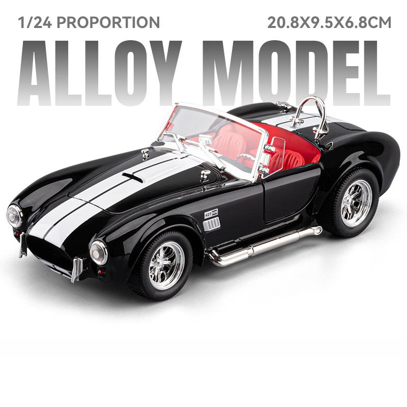 1/22 Ford Shelby Cobra 427 S/C Родстер Сплав Модель Спортивного Автомобиля Литые Металлические Классические Ретро Автомобили Модель Транспортных Средств Звук Свет Детские Подарки