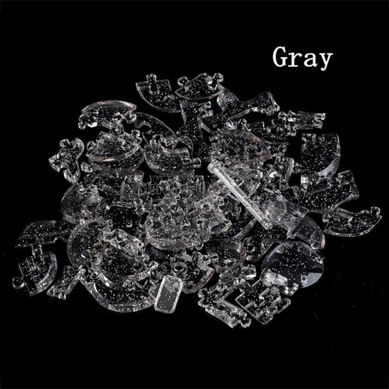 50Pcs Diy Funny Skull Flash 3D Crystal Skeleton Puzzle Creative Learning Jigsaw Toys