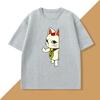 Summer Men's 100% Pure Cotton T-shirt, Dandan Turbine Kitten Comic Cosplay Momo Anime T-shirt, Casual Comic Men's T-shirt