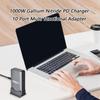 10-портовое USB-C зарядное устройство 1000 Вт, технология нитрида галлия, универсальная совместимость, компактный дизайн для нескольких электронных устройств