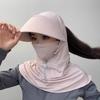 Breathable Full-Face Sunscreen Cap Wide Cap Brim Ice Silk Face Cover Neck Wrap Cover  Climbing