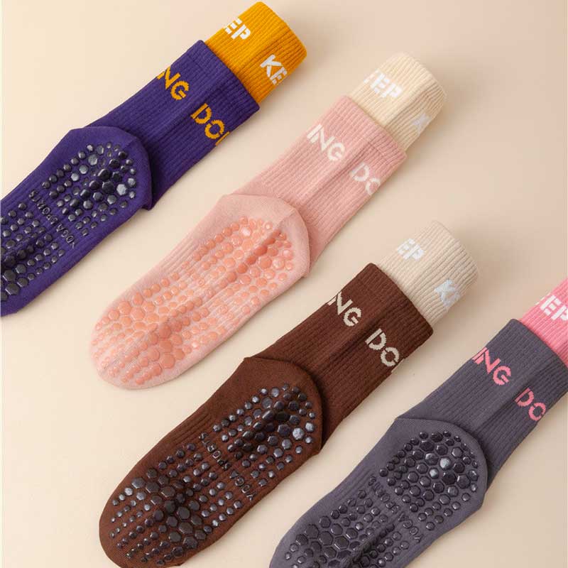 Женские носки для йоги, нескользящие носки для бега, женские компрессионные носки для спортзала, спортивные хлопковые милые забавные носки с напуском, новинка