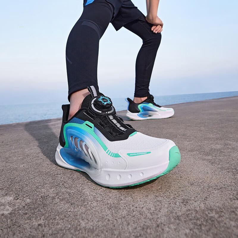 Anta Кроссовки для бега Kids Zhumyue 2.0 с амортизацией, износостойкие, дышащие, низкие, детские, белые, черные 312425518-1