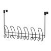 Over-the-Door 6-Hook Rack No Drilling Storage Solution Towel Robe Organizer Durable Metal Bathroom Closet Storage Hooks