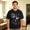 Vintage Moonlight Tuxedo Cat Howling Looking At The Moon T Shirt Harajuku T Shirts Short Sleeve Y2K Fun Tops Beach Cotton Tops