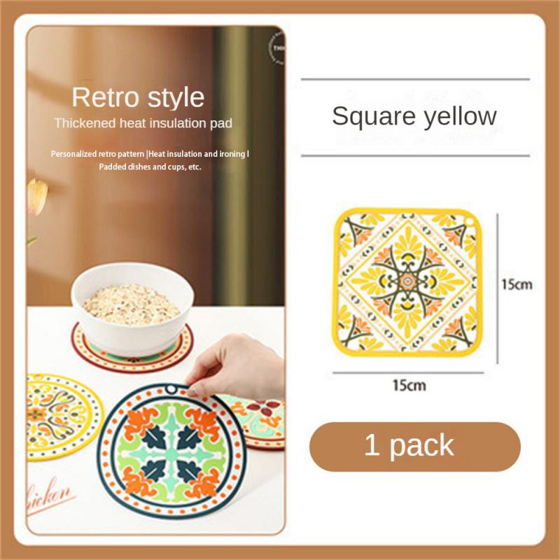 Натуральная пробка Круглый коврик для чашки Подставки для напитков Теплоизоляция Узорчатый коврик для держателя горшка Для журнального столика Настольные кухонные принадлежности