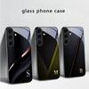 Элегантные буквы 'S M R' Для Samsung Galaxy S20 S21 S22 S23 Plus S24 FE S25 Ultra S26 Edge S25+ S20+ S22+ Черный стеклянный чехол для телефона