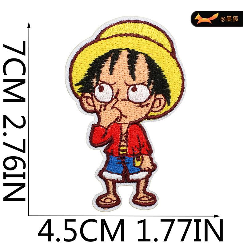 Черная лиса мультфильм анимация персонаж вышивка ткань наклейка японский цельный патч компьютерная вышивка наклейка