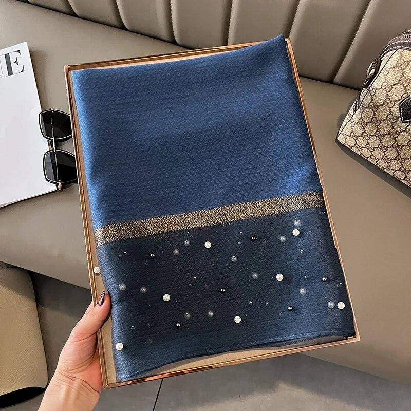 Women Fashion Scarf Plain Solid Silk Linen Shawls Scarves Four Seasons Lady Silk Scarf