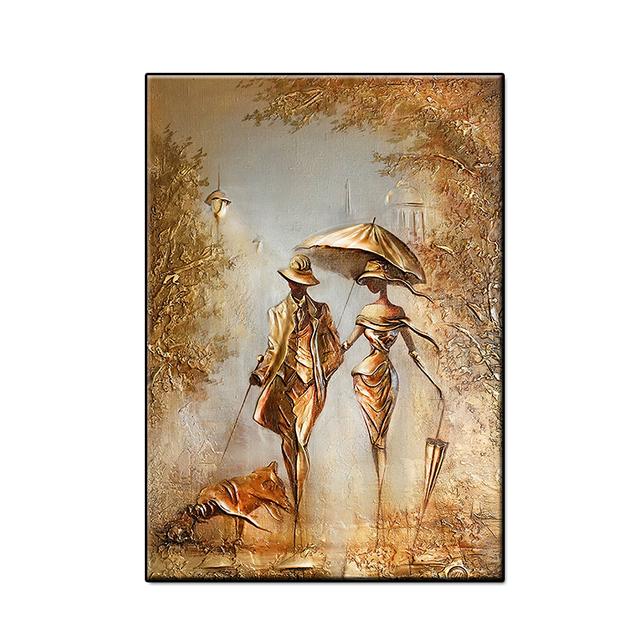 Ретро абстрактная романтическая пара с домашним декором, художественный подарок на холсте, постеры, украшения для гостиной, настенная живопись, печать на холсте