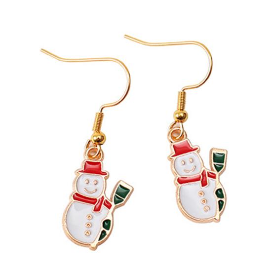 1 пара висячих серег Рождественская елка Снеговик капает масло Серьги Санта-Клауса ювелирный аксессуар