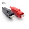 2pcs 20A Sheathed Alligator Clips Electrical DIY Test Leads for Jumper Wire Cable Double-Ended Roach Electric