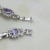 Панк 925 стерлингового серебра ювелирные изделия браслеты для женщин фиолетовый циркон белый кристалл шарм свадебный браслет