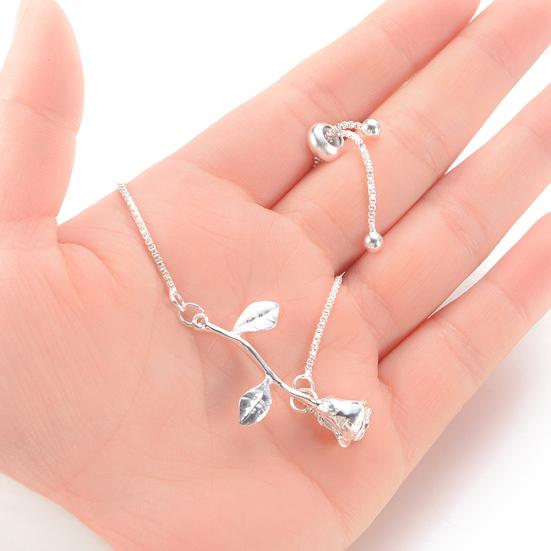 Элегантный браслет с подвеской в ​​виде розы, регулируемый браслет, женский ювелирный подарок