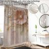 1PC Pearl Floral Pattern Printed Shower Curtain, Rural Life Style, with 12 Hooks, Bathroom Showers, Bathtub, Home Use
