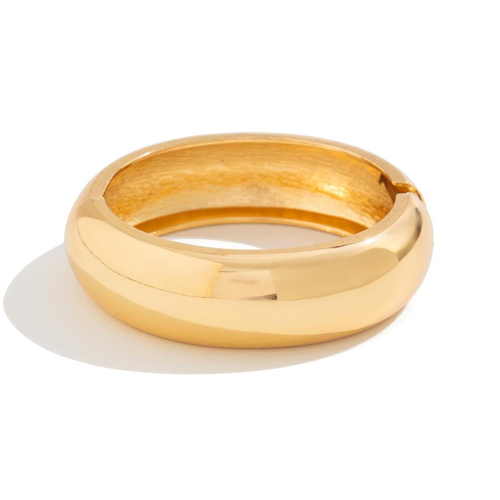 Exaggerated Punk Irregular Wide Cuff Spring Bangles for Women Vintage Gold Color Chunky Metal Bracelets Men Jewelry Gift