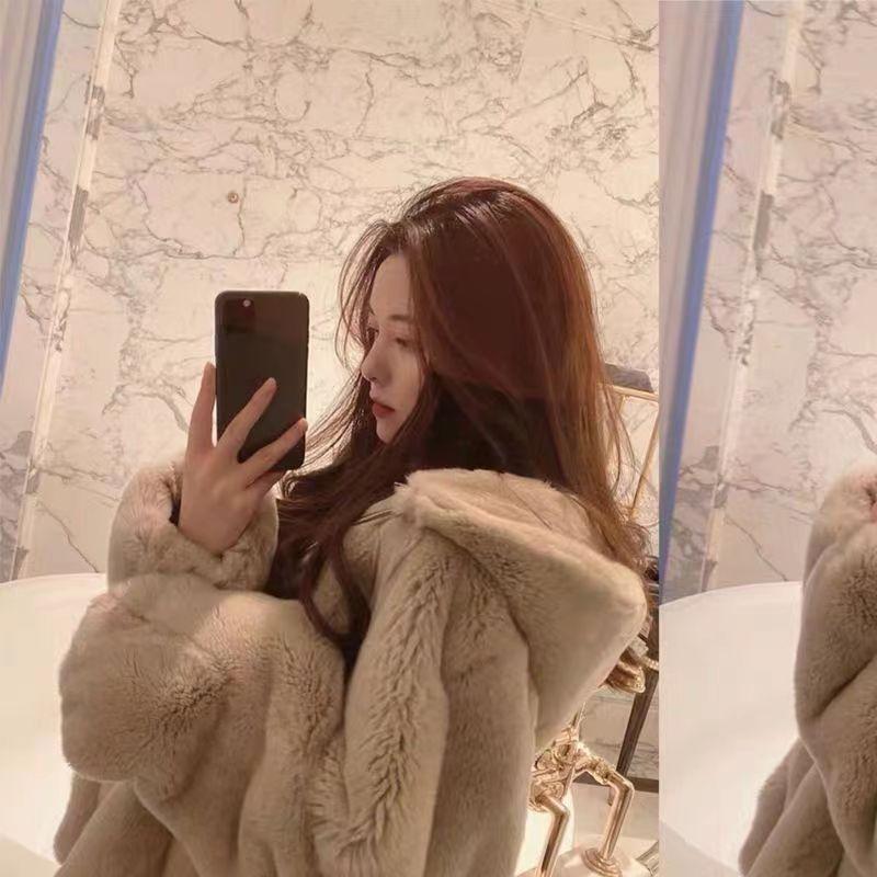 Женское пальто из овечьей шерсти с капюшоном - Осень/Зима 2024 Кардиган свободного кроя, Повседневный и стройнящий дизайн