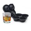 4 Grids Round Ice Cube Trays Silicone Ice Cube Molds for Freezer with Lid Kitchen Bar Reusable Whiskey Ice Mold Ball Ice Moulds