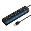 7 Port USB Hub 2.0 High Speed USB Splitter with Power Switch and LED Indicator Multi Port USB Extension Hub