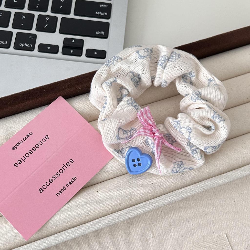 Домашний медведь: Милая вязаная резинка для волос с бантом для девочек, ручная работа